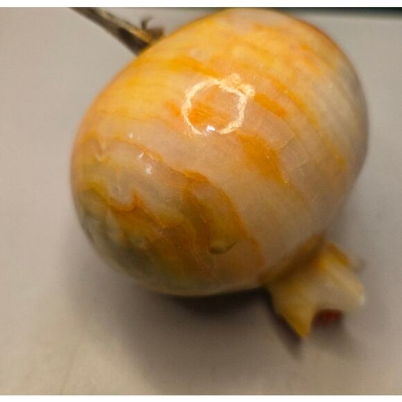 Vintage Italian Marble Pomegranate Carved. MCM Decor - Picture 4 of 6